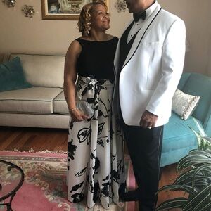 Ralph Lauren Black and White Halter Midi Dress worn once